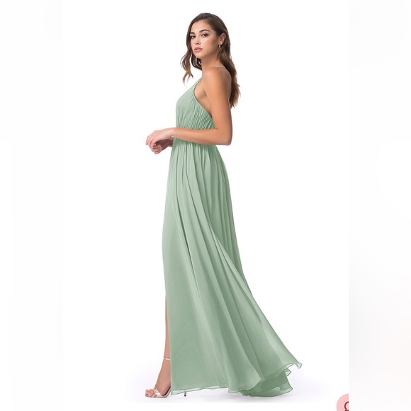 AZAZIE BLYTHE
A-Line Pleated Chiffon Floor-Length Dress Agave
Size: 4  (NWT) - Picture 2 of 13